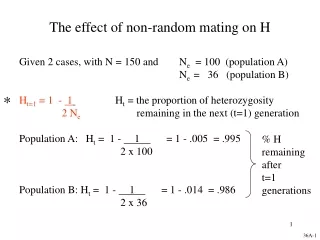 The effect of non-random mating on H