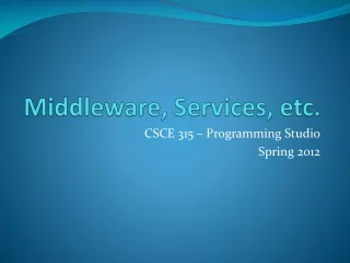 Middleware, Services, etc.