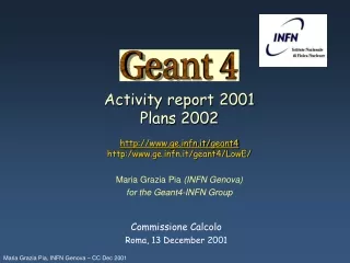 Activity report 2001 Plans 2002 gefn.it/geant4 http:/gefn.it/geant4/LowE/