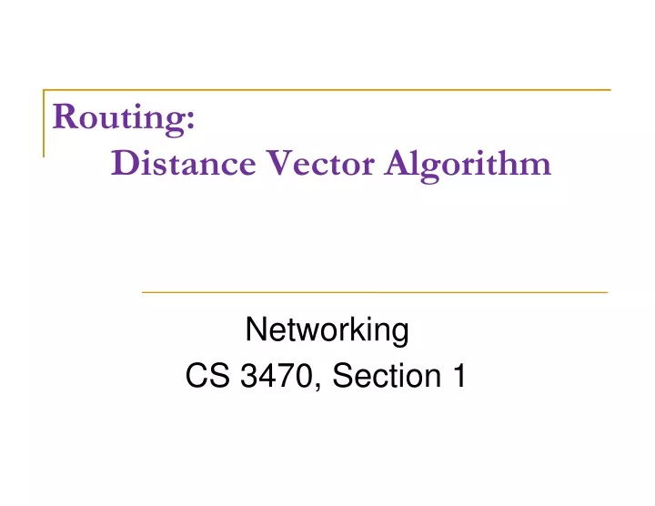 routing distance vector algorithm