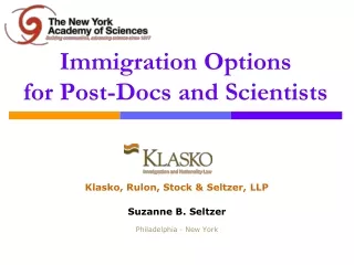 Immigration Options for Post-Docs and Scientists