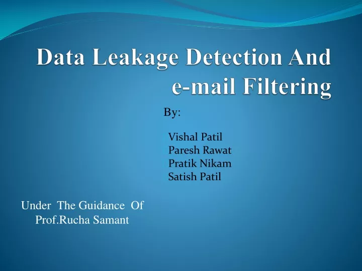 data leakage detection and e mail filtering
