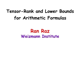 Tensor-Rank and Lower Bounds for Arithmetic Formulas