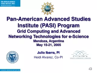 Pan-American Advanced Studies Institute (PASI) Program