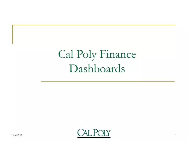 cal poly finance dashboards