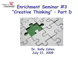 Enrichment Seminar #3 “Creative Thinking” – Part D