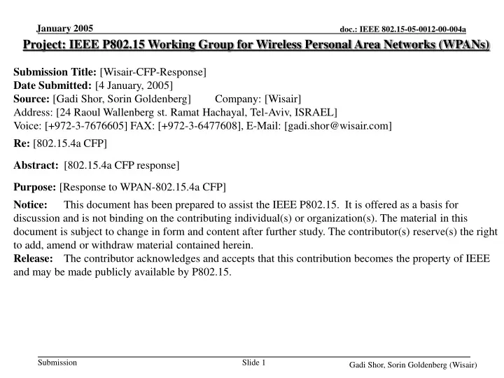 project ieee p802 15 working group for wireless