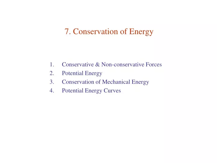 7 conservation of energy