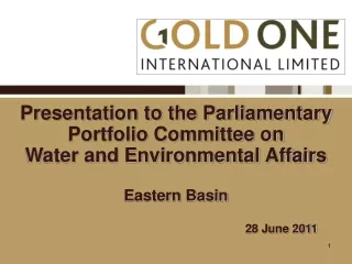Presentation to the Parliamentary Portfolio Committee on  Water and Environmental Affairs