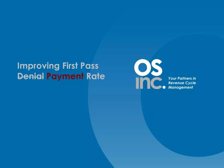 improving first pass denial payment rate