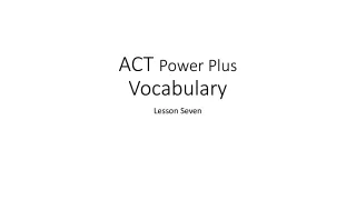 ACT  Power Plus Vocabulary