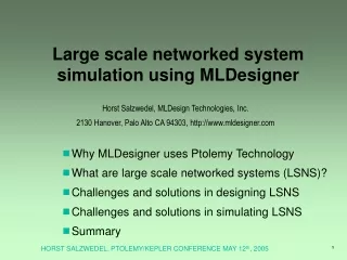 Large scale networked system simulation using MLDesigner