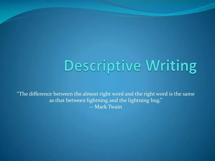 descriptive writing