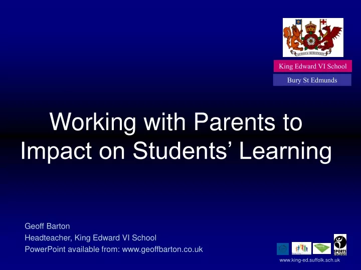 working with parents to impact on students learning