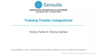 Training Tracker Integrations
