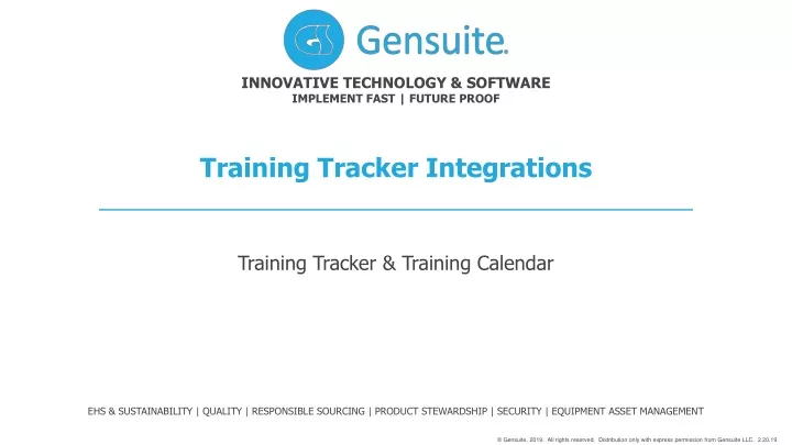 training tracker integrations