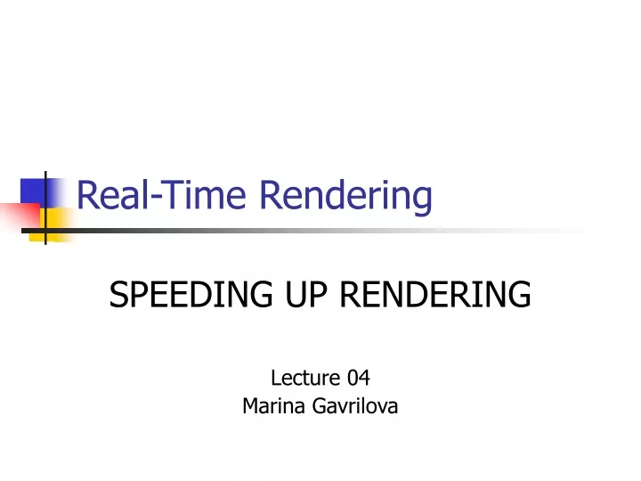 real time rendering