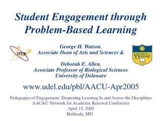 Student Engagement through  Problem-Based Learning