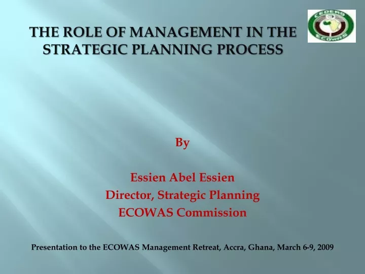the role of management in the strategic planning process