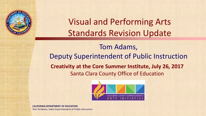 visual and performing arts standards revision update