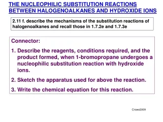 THE NUCLEOPHILIC SUBSTITUTION REACTIONS BETWEEN HALOGENOALKANES AND HYDROXIDE IONS