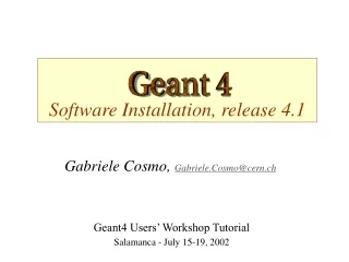 Software Installation, release 4.1