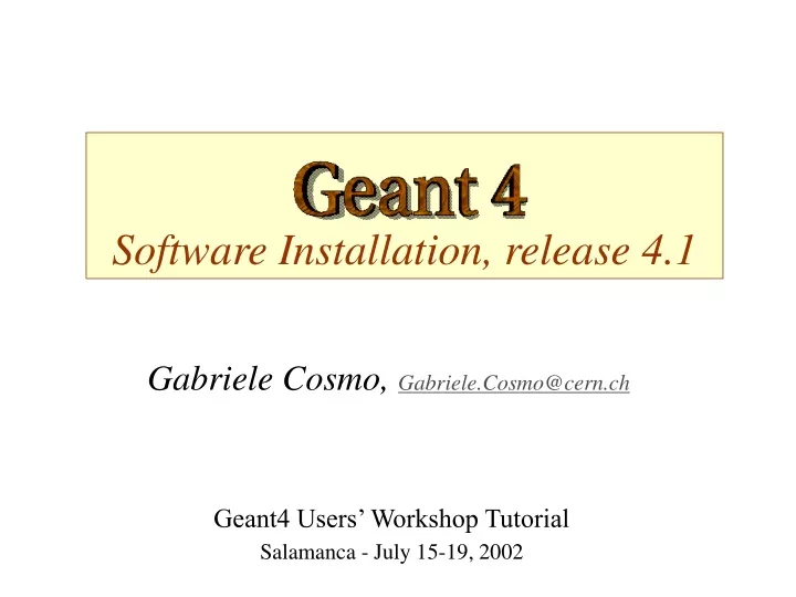 software installation release 4 1