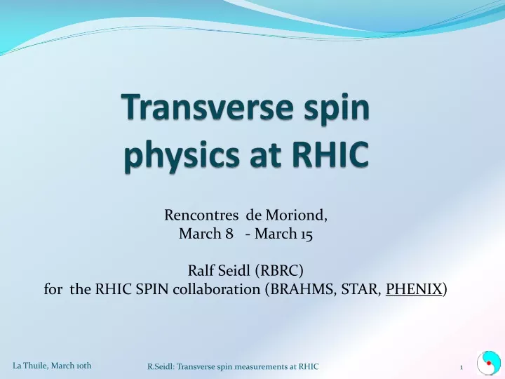 transverse spin physics at rhic