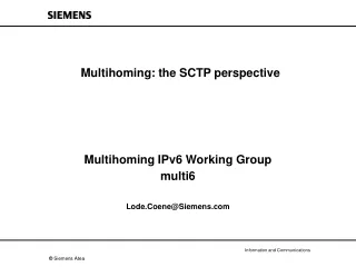 Multihoming: the SCTP perspective