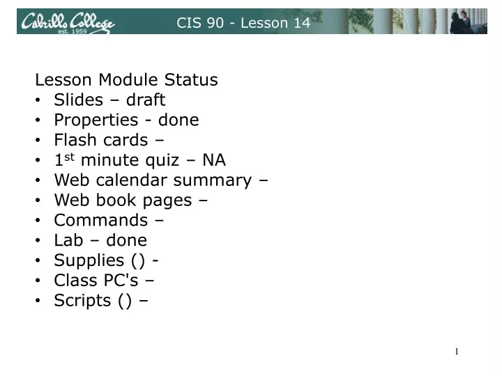 cis 90 lesson 14