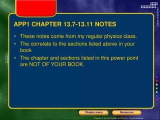 APP1 CHAPTER 13.7-13.11 NOTES