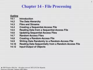 Chapter 14 - File Processing