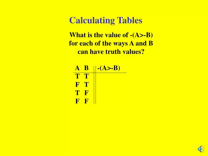 calculating tables