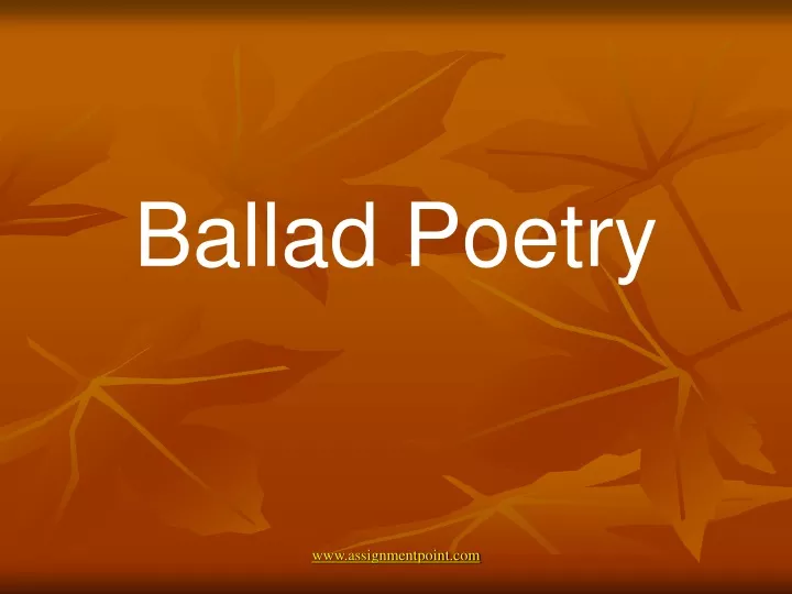 ballad poetry