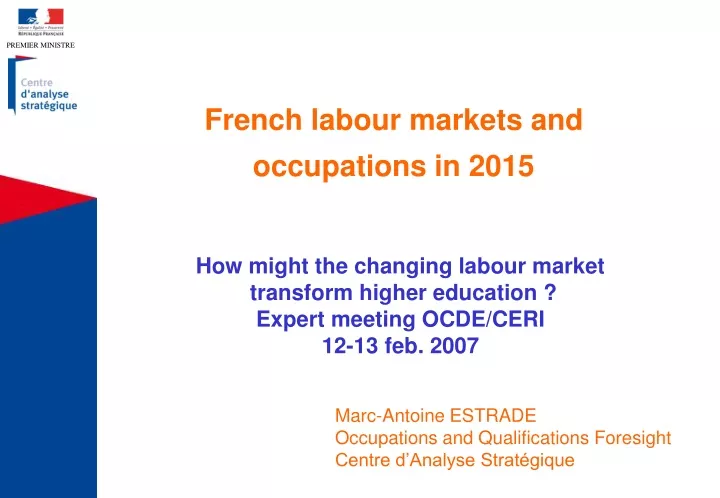 french labour markets and occupations in 2015