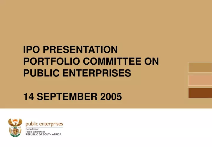 ipo presentation portfolio committee on public