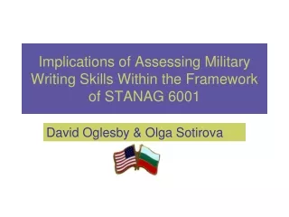 Implications of Assessing Military Writing Skills Within the Framework of STANAG 6001