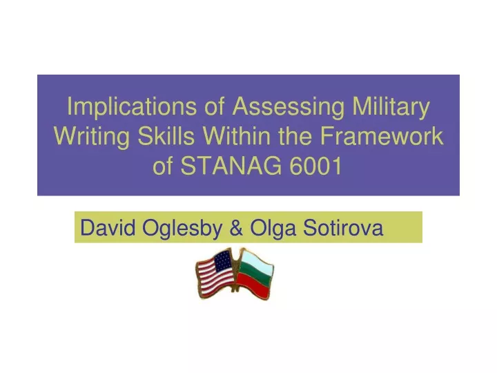 implications of assessing military writing skills within the framework of stanag 6001