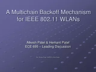 A Multichain Backoff Mechanism for IEEE 802.11 WLANs