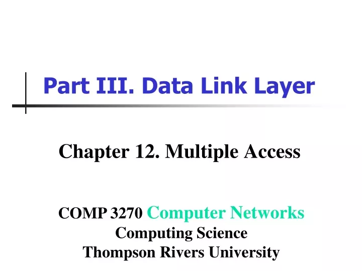 part iii data link layer