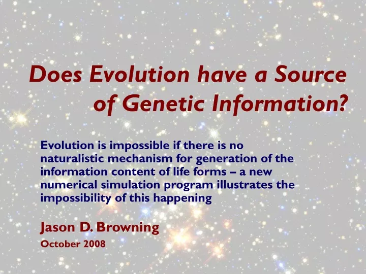 does evolution have a source of genetic information