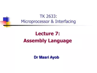 TK 2633: Microprocessor &amp; Interfacing