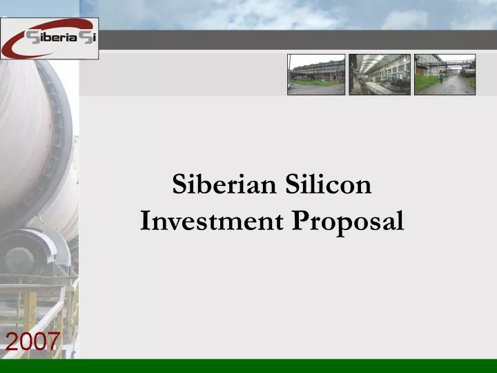 siberian silicon investment proposal