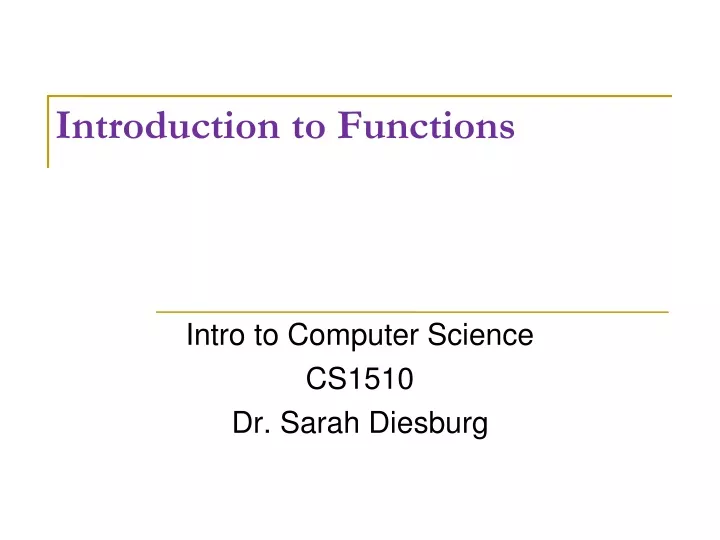 introduction to functions