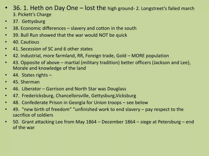 36 1 heth on day one lost the high ground