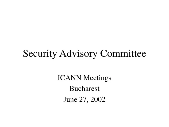 security advisory committee