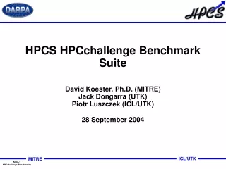 HPCS HPCchallenge Benchmark Suite