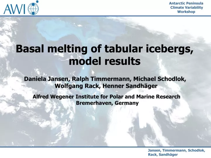 basal melting of tabular icebergs model results