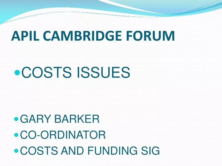 apil cambridge forum