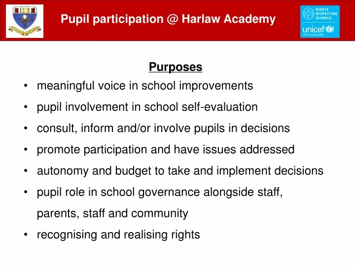 pupil participation @ harlaw academy